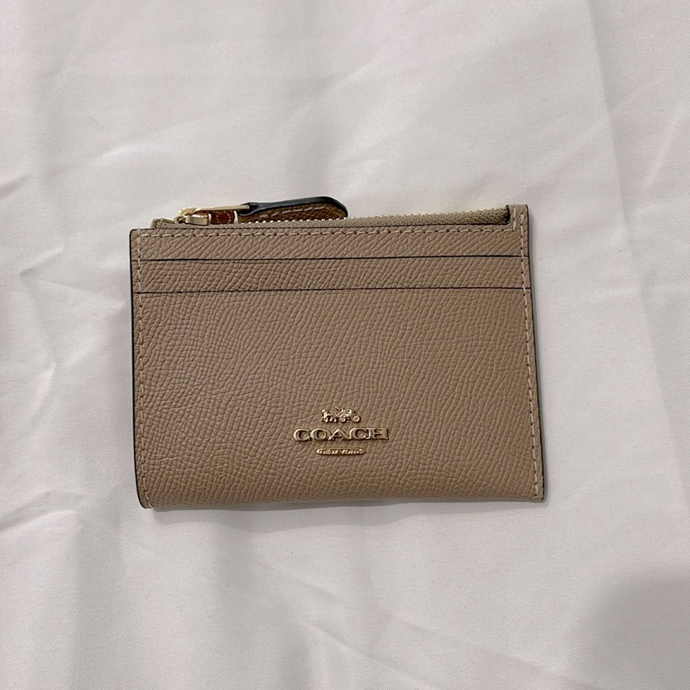 COACH Mini Skinny Id Case, TAUPE